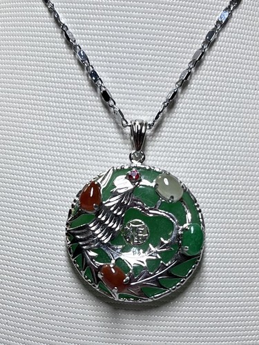 Green jade pendant - green,
